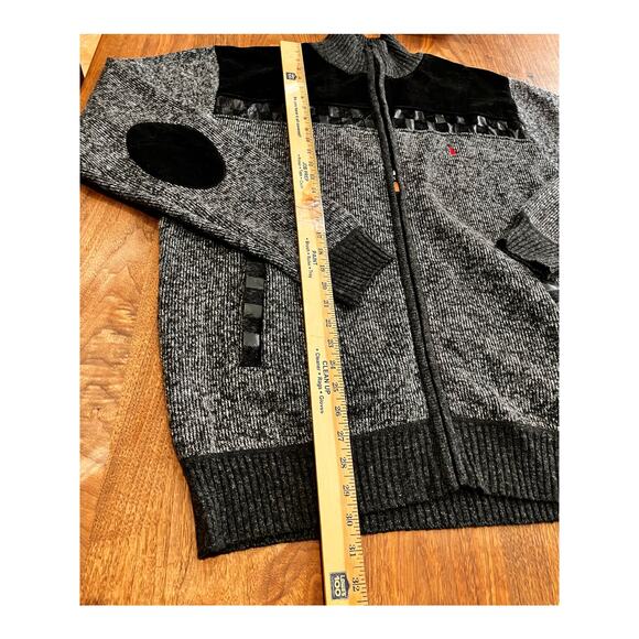 POLO Ralph Lauren 2XL Men's Jacket Fleece Lined Faux Fur/Leather Black Gray - Picture 7 of 7